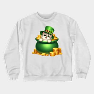 St Patricks Day Birman Cat Crewneck Sweatshirt